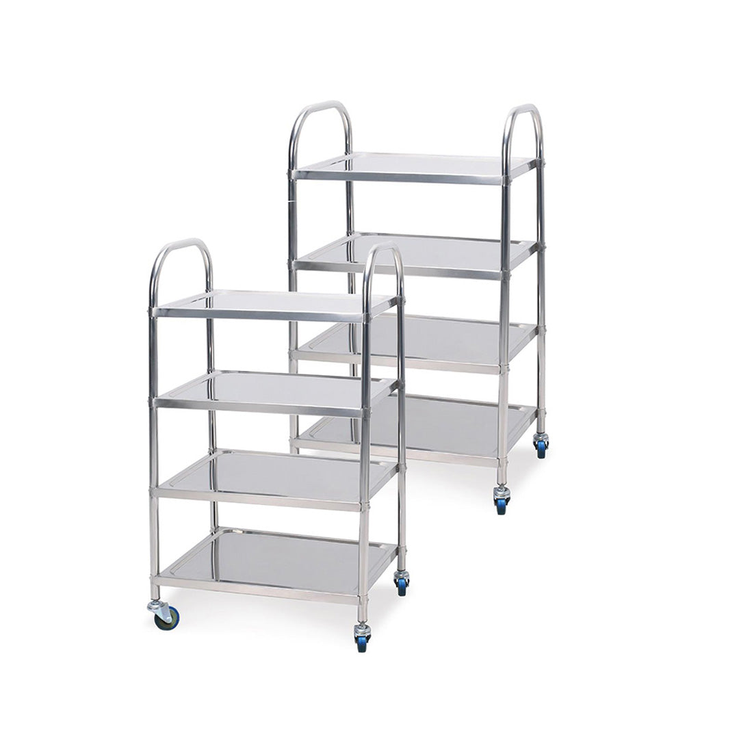 SOGA 2X 4 Tier 860x540x1170 Stainless Steel Kitchen Dining Food Cart Trolley Utility $ 620.90