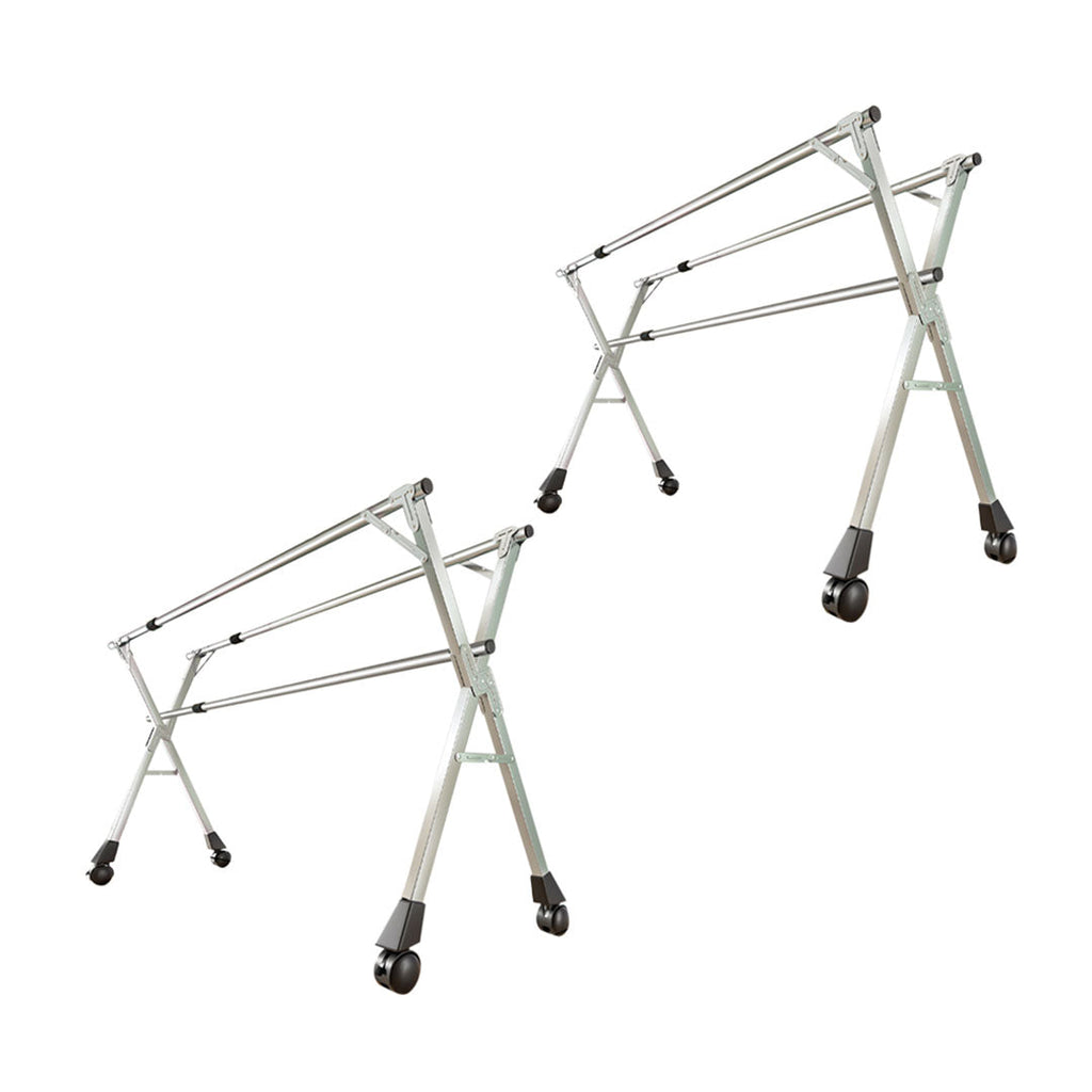 SOGA 2X 200cm Portable Drying Rack Clothes Steel Laundry Rack Foldable Space-Saving Laundry Holder 3 Poles $ 288.90