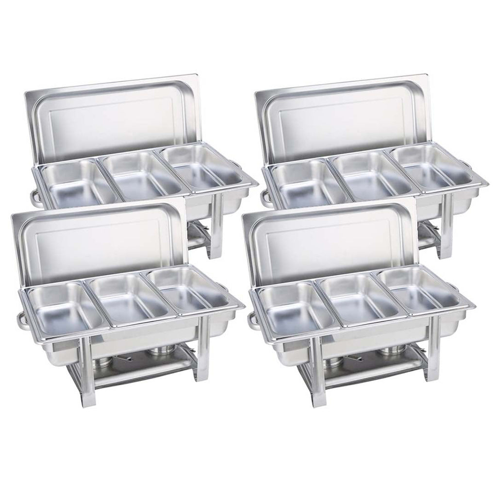 SOGA 4X Stainless Steel Chafing Triple Tray Catering Dish Food Warmer $ 734.50