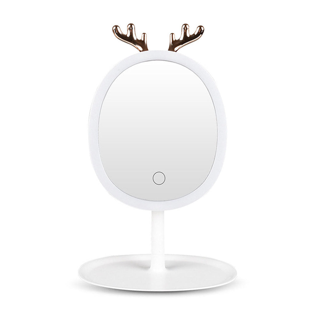 SOGA White Antler LED Light Makeup Mirror Tabletop Vanity Home Decor $ 48.90