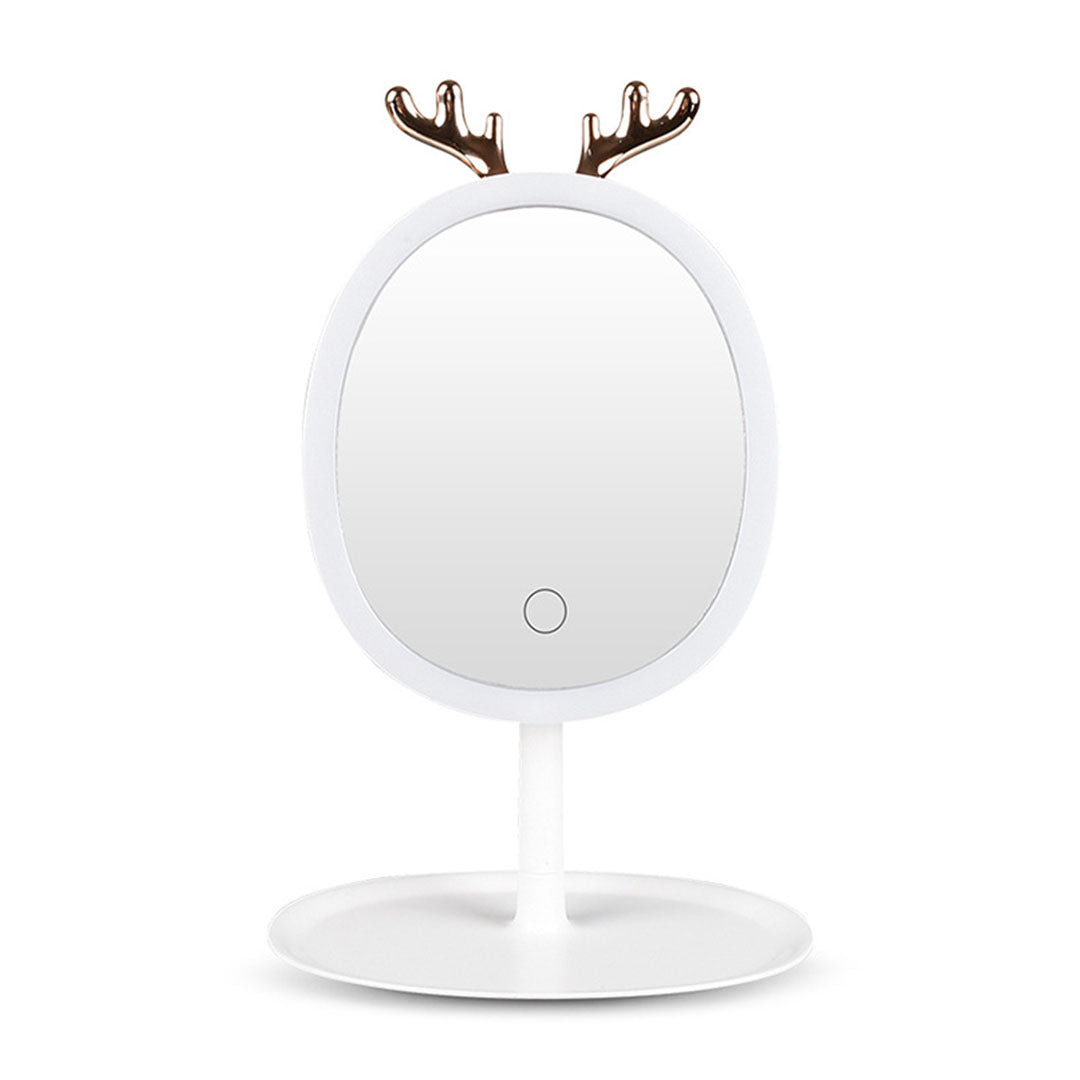SOGA White Antler LED Light Makeup Mirror Tabletop Vanity Home Decor $ 48.90