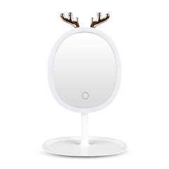 SOGA White Antler LED Light Makeup Mirror Tabletop Vanity Home Decor