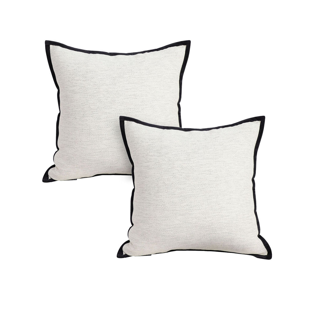 SOGA 2X 50cm Classic Natural Linen Black Piped Edge Decorative Throw Pillow $ 112.50