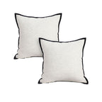 SOGA 2X 50cm Classic Natural Linen Black Piped Edge Decorative Throw Pillow $ 112.50