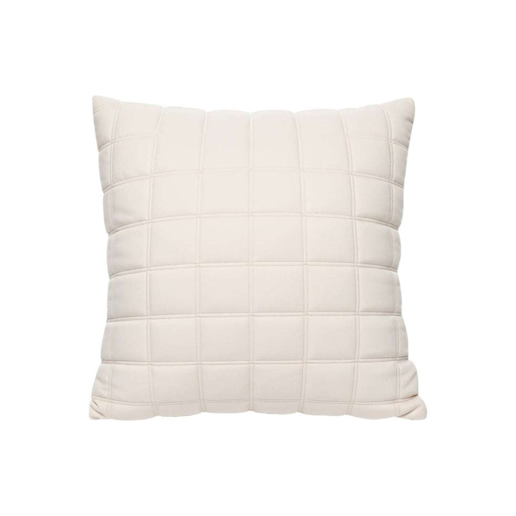 SOGA 50cm Beige Quilted Grid Pattern Decorative Throw Pillow $ 61