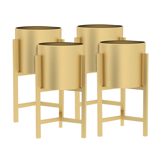 SOGA 4X 45CM Gold Metal Plant Stand with Flower Pot Holder Corner Shelving Rack Indoor Display $ 211.50