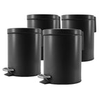 SOGA 4X Foot Pedal Stainless Steel Rubbish Recycling Garbage Waste Trash Bin Round 12L Black $ 295.50