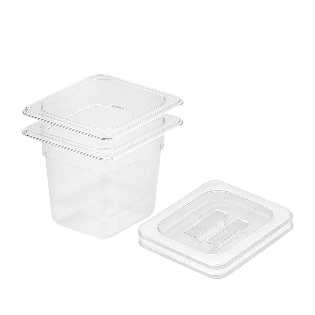 SOGA 150mm Clear Gastronorm GN Pan 1/6 Food Tray Storage Bundle of 2 with Lid $ 59.50
