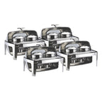 SOGA 4X 6.5L Stainless Steel Double Soup Tureen Bowl Station Roll Top Buffet Chafing Dish Catering Chafer Food Warmer Server $ 1604.50