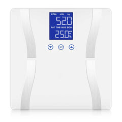 Glass LCD Digital Body Fat Scale Bathroom Electronic Gym Water Weighing Scales White
