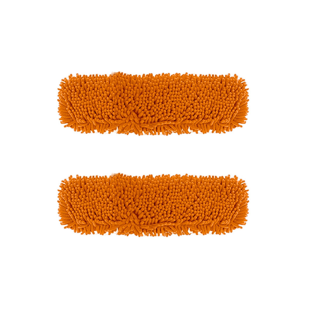 SOGA 2X 50x12 Orange Microfiber Flat Mop Floor Cleaning Pads Rotating Dust Remover $ 41.50