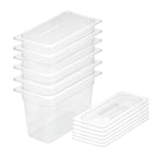 SOGA 200mm Clear Gastronorm GN Pan 1/3 Food Tray Storage Bundle of 6 with Lid $ 316.50