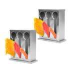 SOGA 2X Stainless Steel Buffet Restaurant Spoon Utensil Holder Storage Rack 3 Holes