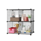 SOGA Black Portable 4-Cube Storage Organiser Foldable DIY Modular Grid Space Saving Shelf $ 63.50
