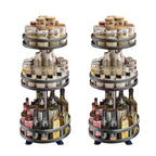 SOGA 2X 3 Tier Steel Black Round Rotating Multi-Function Kitchen Portable Storage Spice Seasoning Kitchen Countertop Organiser Shelf $ 86.50