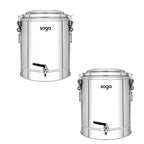 SOGA 2X 40L Stainless Steel Insulated Stock Pot Dispenser Hot & Cold Beverage Container With Tap $ 474.50