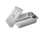 SOGA 2X Gastronorm GN Pan Full Size 1/1 GN Pan 15cm Deep Stainless Steel Tray With Lid $ 99.90