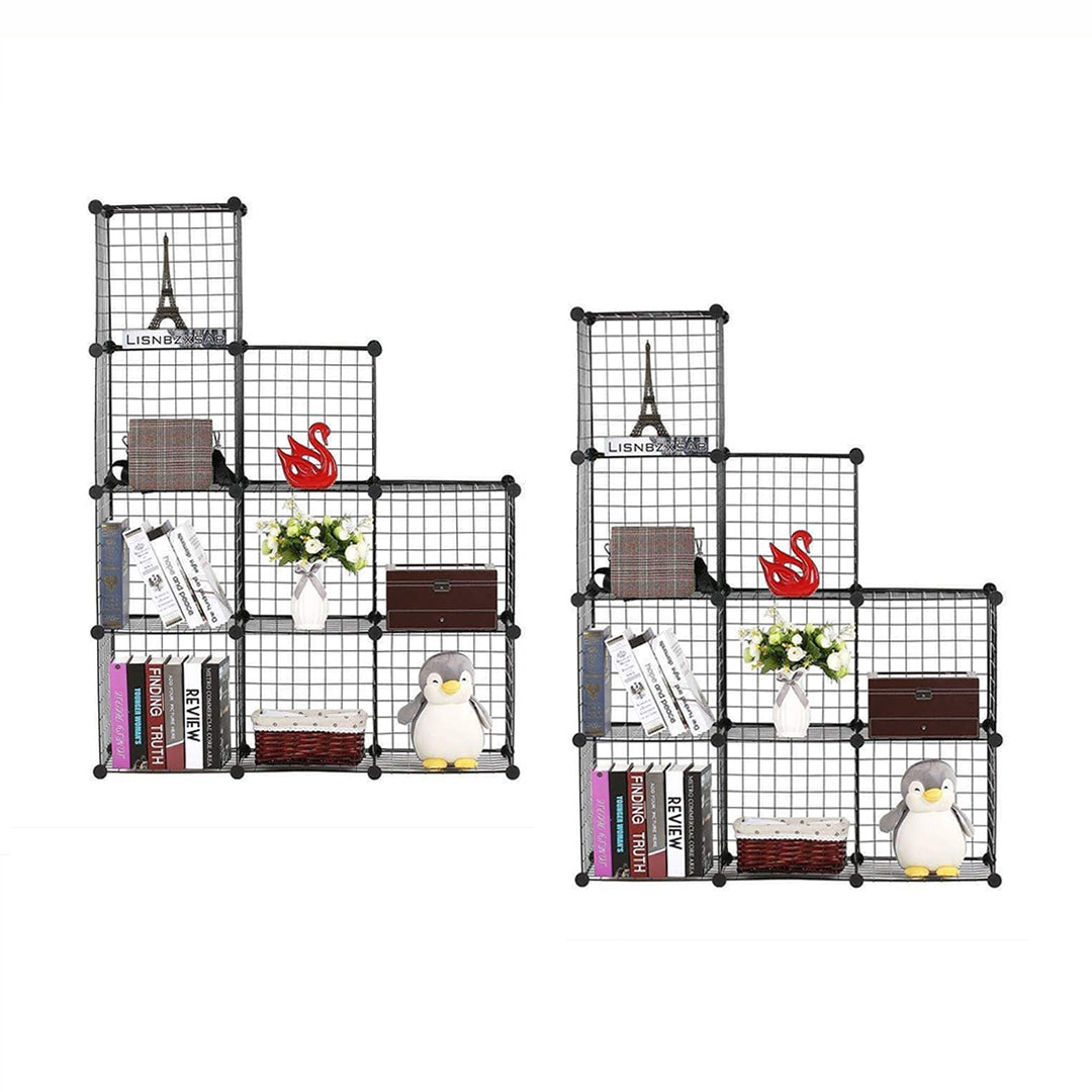 SOGA Black Portable 9-Cube 3 Column Storage Organiser Foldable DIY Modular Grid Space Saving Shelf $ 193.90