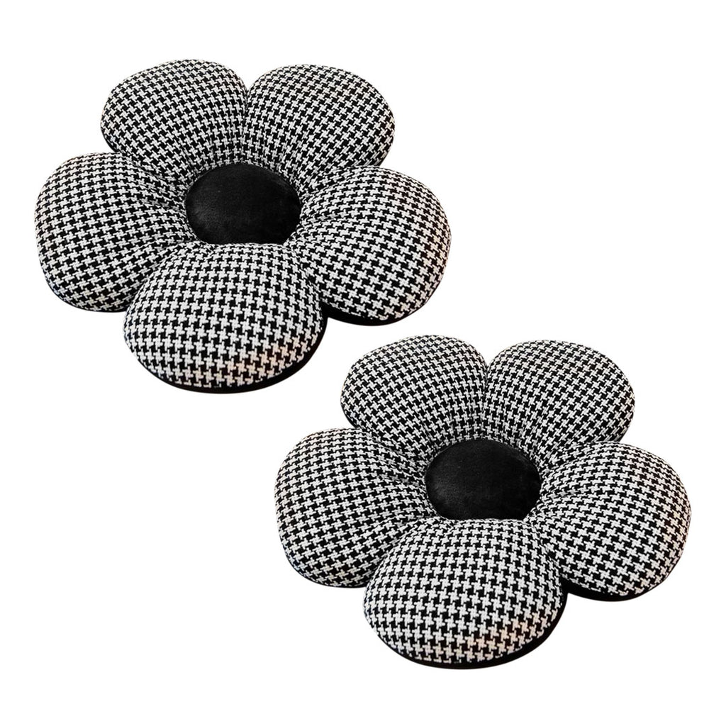 SOGA 2X Black Flower Cushion Shaped for Floor and Sitting Throw Pillow $ 65.50