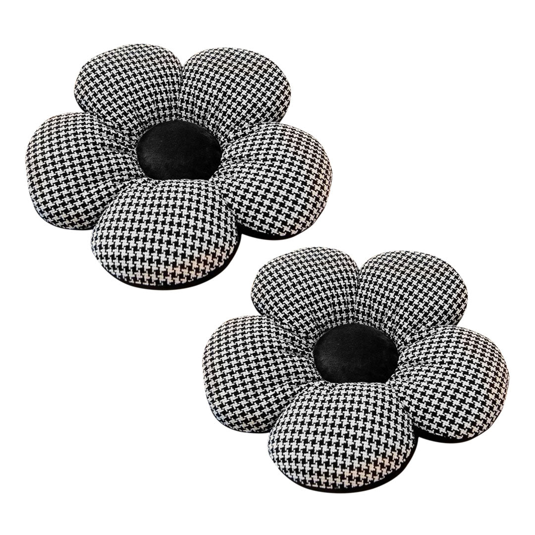 SOGA 2X Black Flower Cushion Shaped for Floor and Sitting Throw Pillow $ 65.50