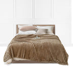 SOGA 150x200cm Warm & Cozy Flannel Polyester Throw Blanket Light Brown $ 49.90