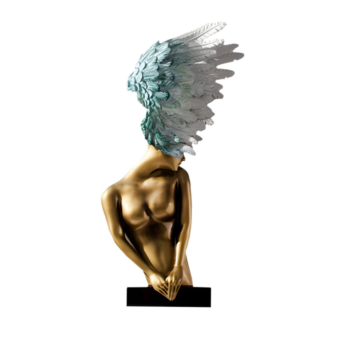 SOGA 86cm Gold Sculpture – Winged Resin Decor with Black Marble Base $ 960.00