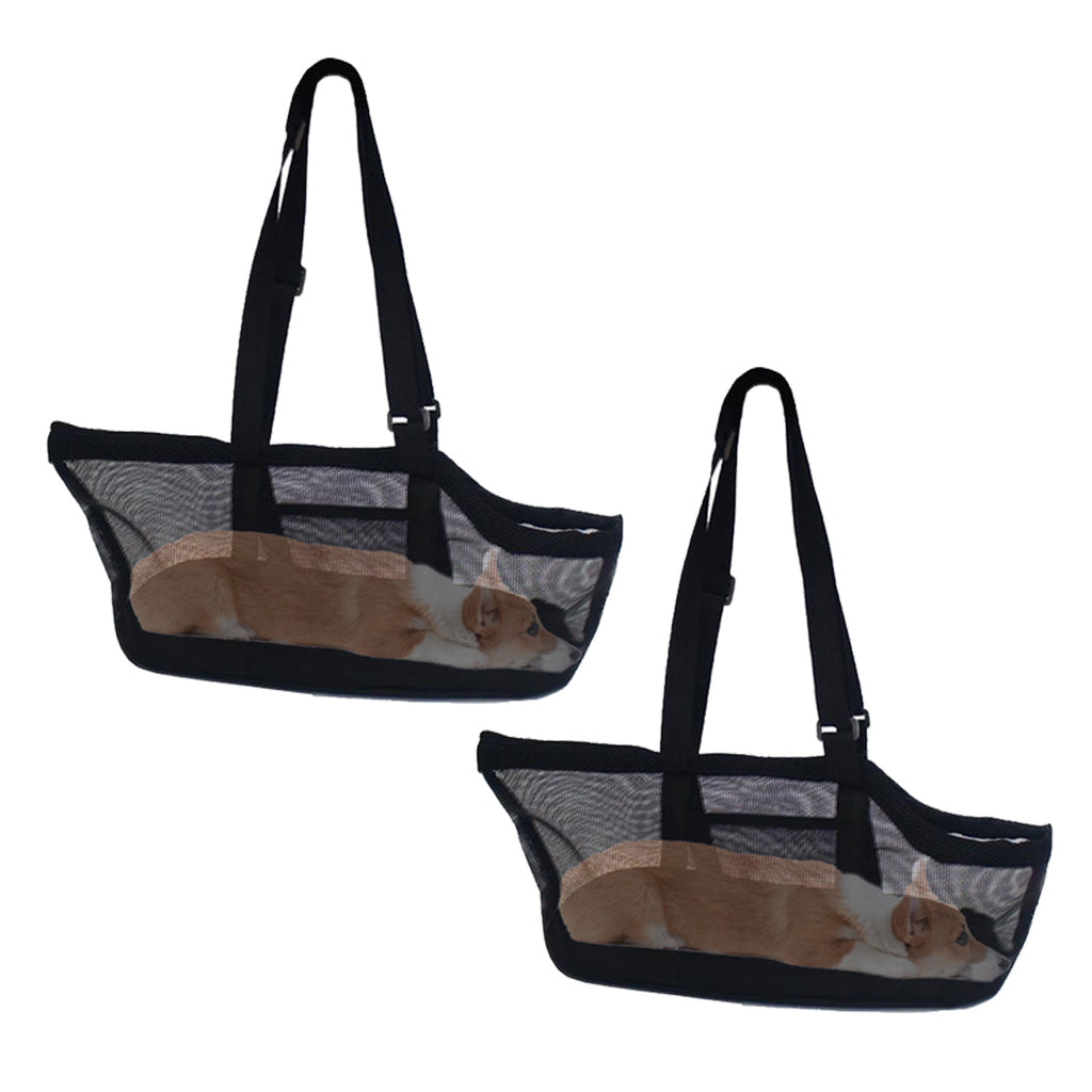 SOGA 2X Black Pet Carrier Bag Breathable Net Mesh Tote Pouch Dog Cat Travel Essentials $ 60.90