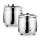 SOGA 2x 10L Soup Kettle Commercial Soup Pot Electric Soup Maker Stainless Steel $ 438.90