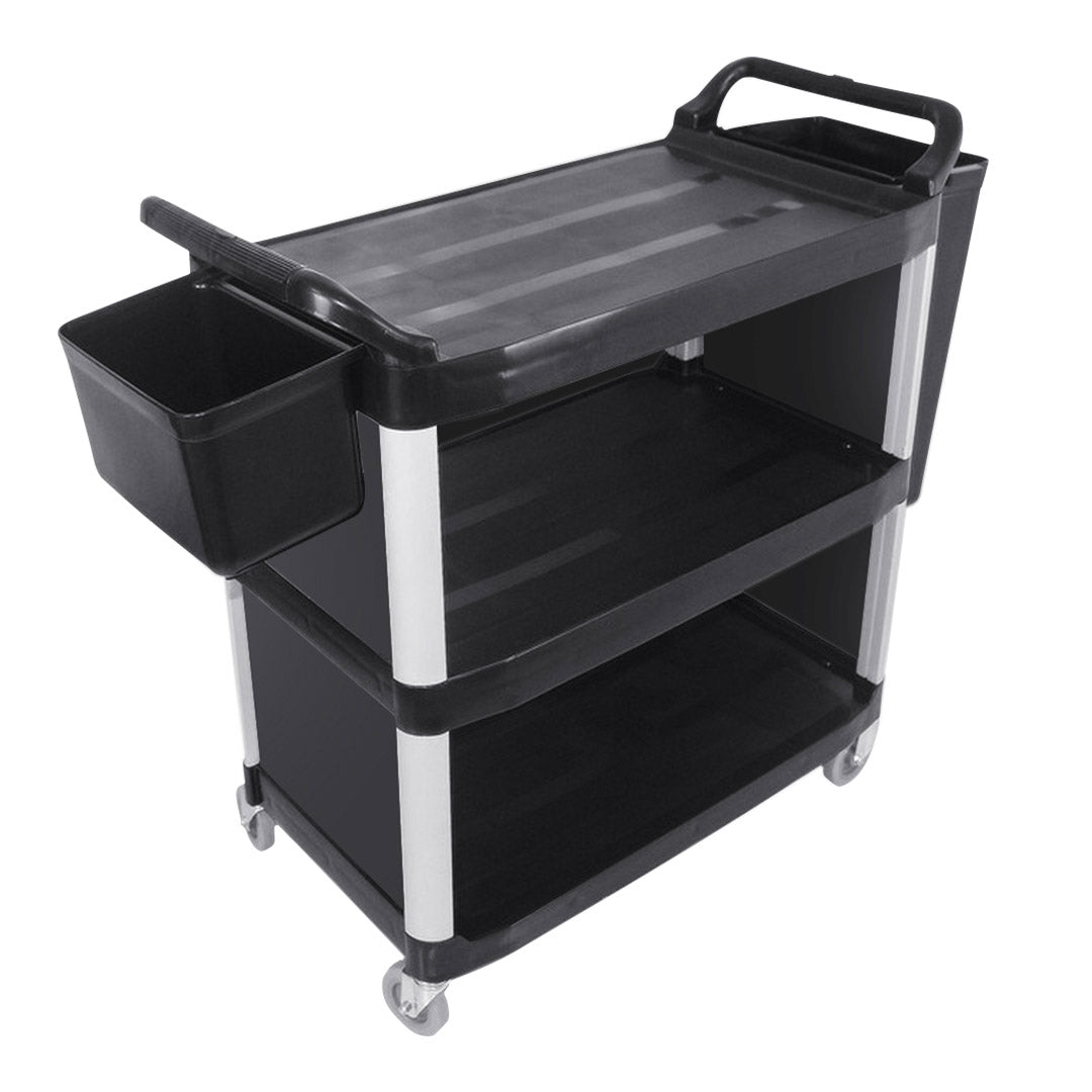 SOGA 3 Tier Covered Food Trolley Food Waste Cart Storage Mechanic Kitchen with Bins $ 325.50