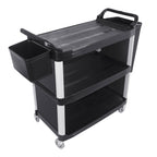SOGA 3 Tier Covered Food Trolley Food Waste Cart Storage Mechanic Kitchen with Bins $ 325.50