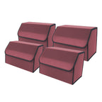 SOGA 4X Leather Car Boot Collapsible Foldable Trunk Cargo Organizer Portable Storage Box Red Medium $ 156.50