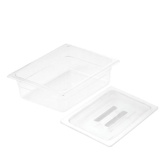 SOGA 100mm Clear Gastronorm GN Pan 1/2 Food Tray Storage with Lid