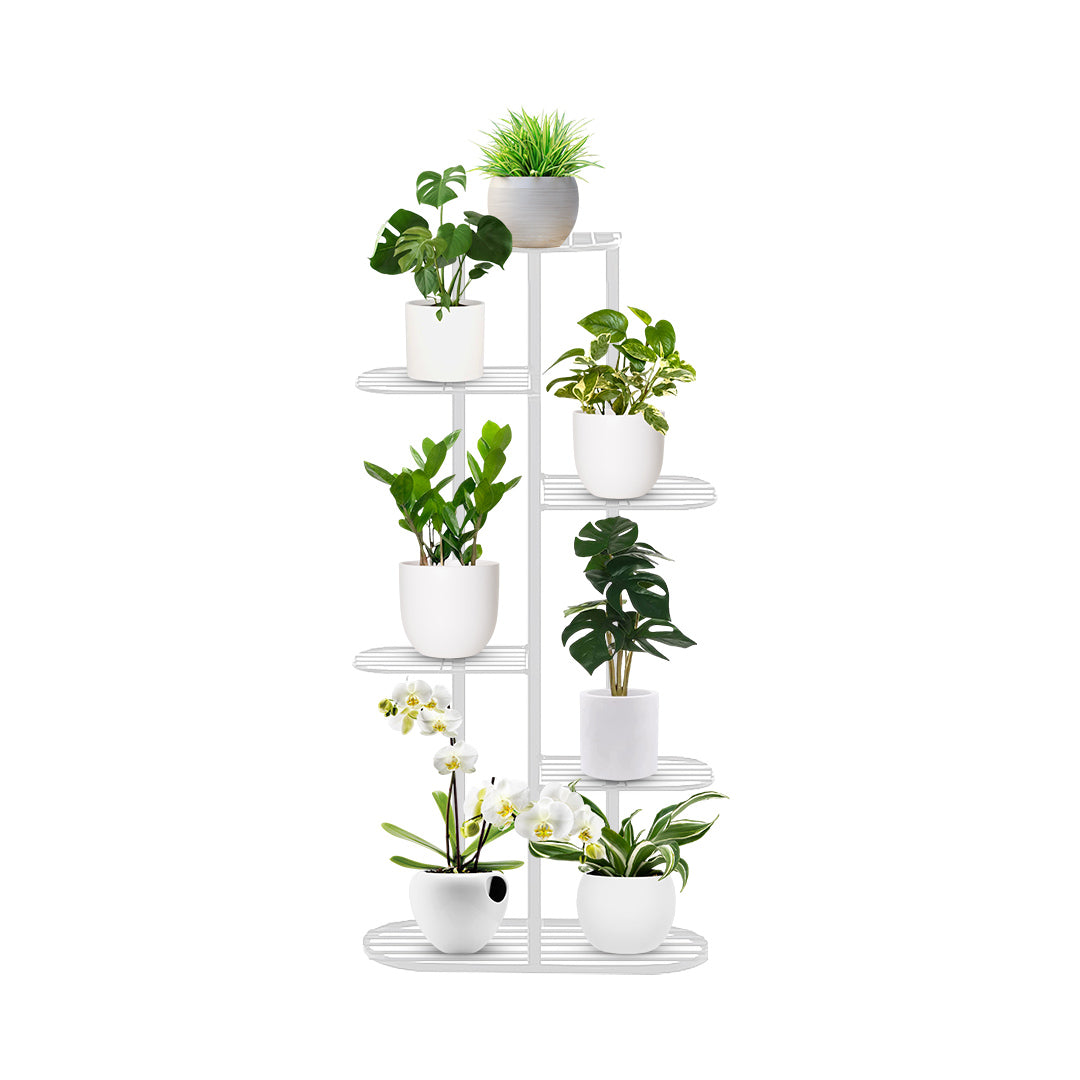 SOGA 6 Tier 7 Pots White Metal Plant Rack Flowerpot Storage Display Stand Holder Home Garden Decor $ 77.90