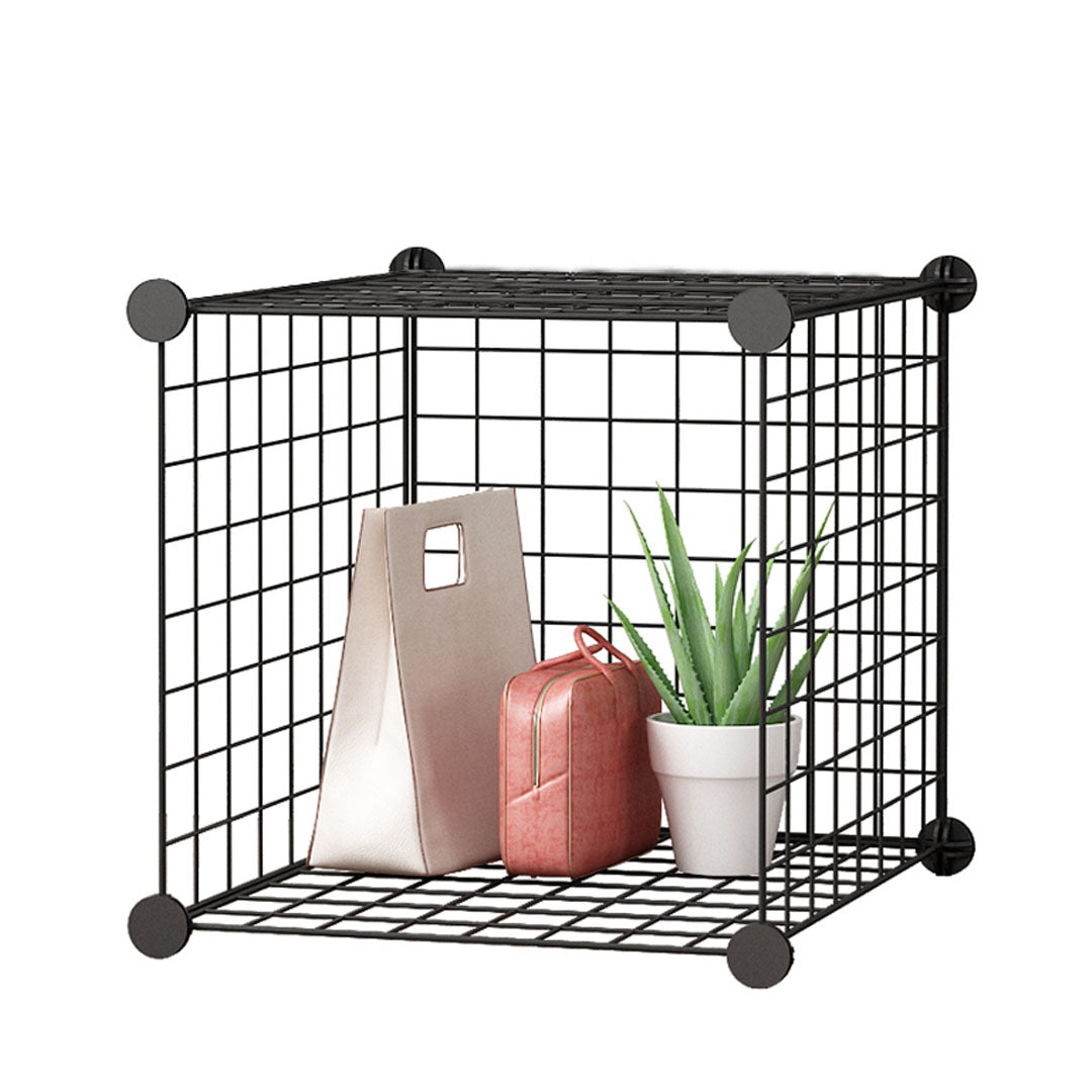 SOGA Black Portable Single Cube Storage Organiser Foldable DIY Modular Grid Space Saving Shelf $ 33.50