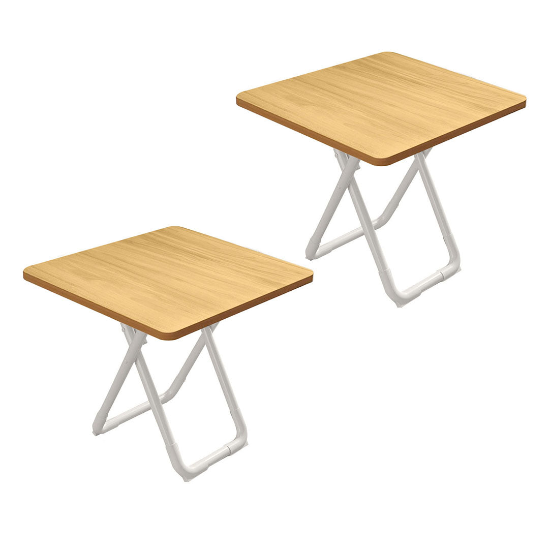 SOGA 2X 80cm Wood Color Board Square Table with White Legs Modern and Stylish Design for Home Decor $ 198.50