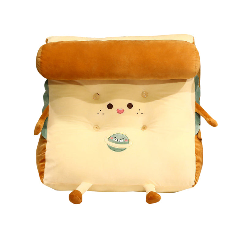 SOGA Cute Face Toast Bread Wedge Cushion Stuffed Plush Cartoon Back Support Pillow Home Decor $ 79.90