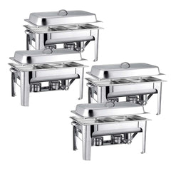 SOGA 4X 9L Stainless Steel 2 Pans Bain-marie Chafing Catering Dish Buffet Food Warmer