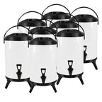 SOGA 8X 8L Stainless Steel Insulated Milk Tea Barrel Hot and Cold Beverage Dispenser Container with Faucet White $ 578.50