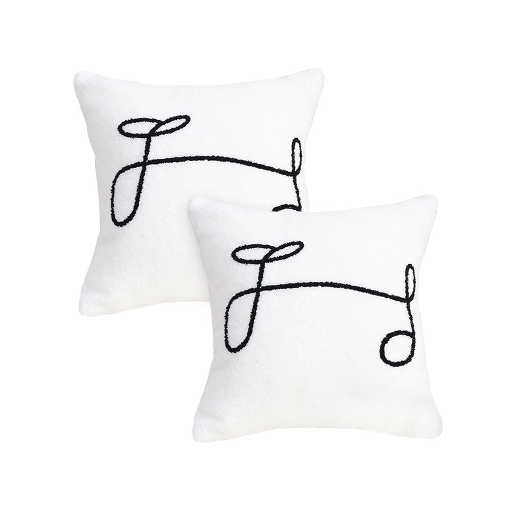 SOGA 2X 45cm Minimalist White Script Letter Embroidered Throw Pillow $ 114.50
