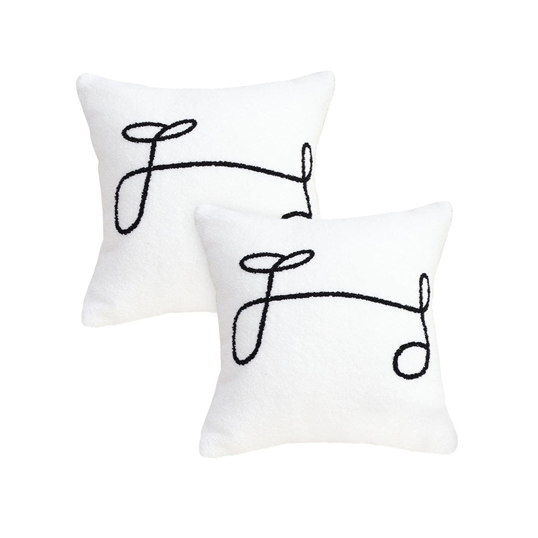 SOGA 2X 45cm Minimalist White Script Letter Embroidered Throw Pillow $ 114.50