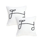 SOGA 2X 45cm Minimalist White Script Letter Embroidered Throw Pillow $ 114.50