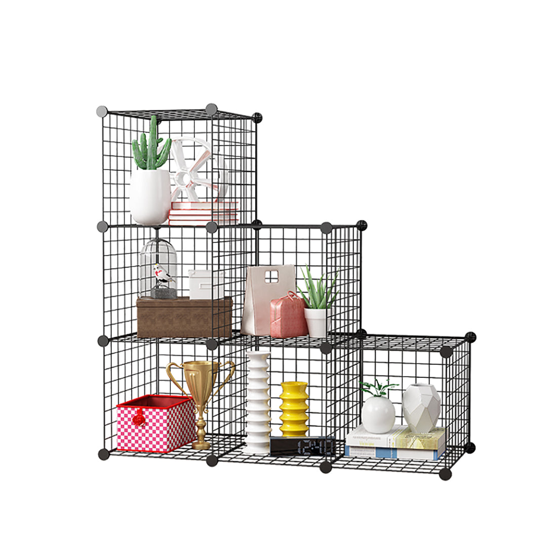 SOGA Black Portable 6-Cube 3 Column Storage Organiser Foldable DIY Modular Grid Space Saving Shelf $ 73.50