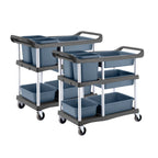 SOGA 2X 3-Tier Commercial Soiled Food Trolley Dirty Plate Cart Five Buckets Kitchen Food Utility $ 538.90