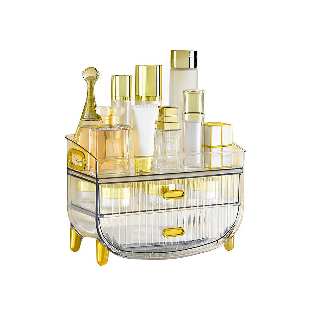 SOGA 3 Tier Transparent Multifunctional Countertop Cosmetic Storage Makeup Skincare Holder Jewelry Cabinet Bathroom Desk Drawer Vanity Organiser $ 57.90