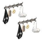 SOGA 2X 37cm Wall Mounted Towel Rack Space-Saving Hanger Organiser with Durable Hooks $ 65.50