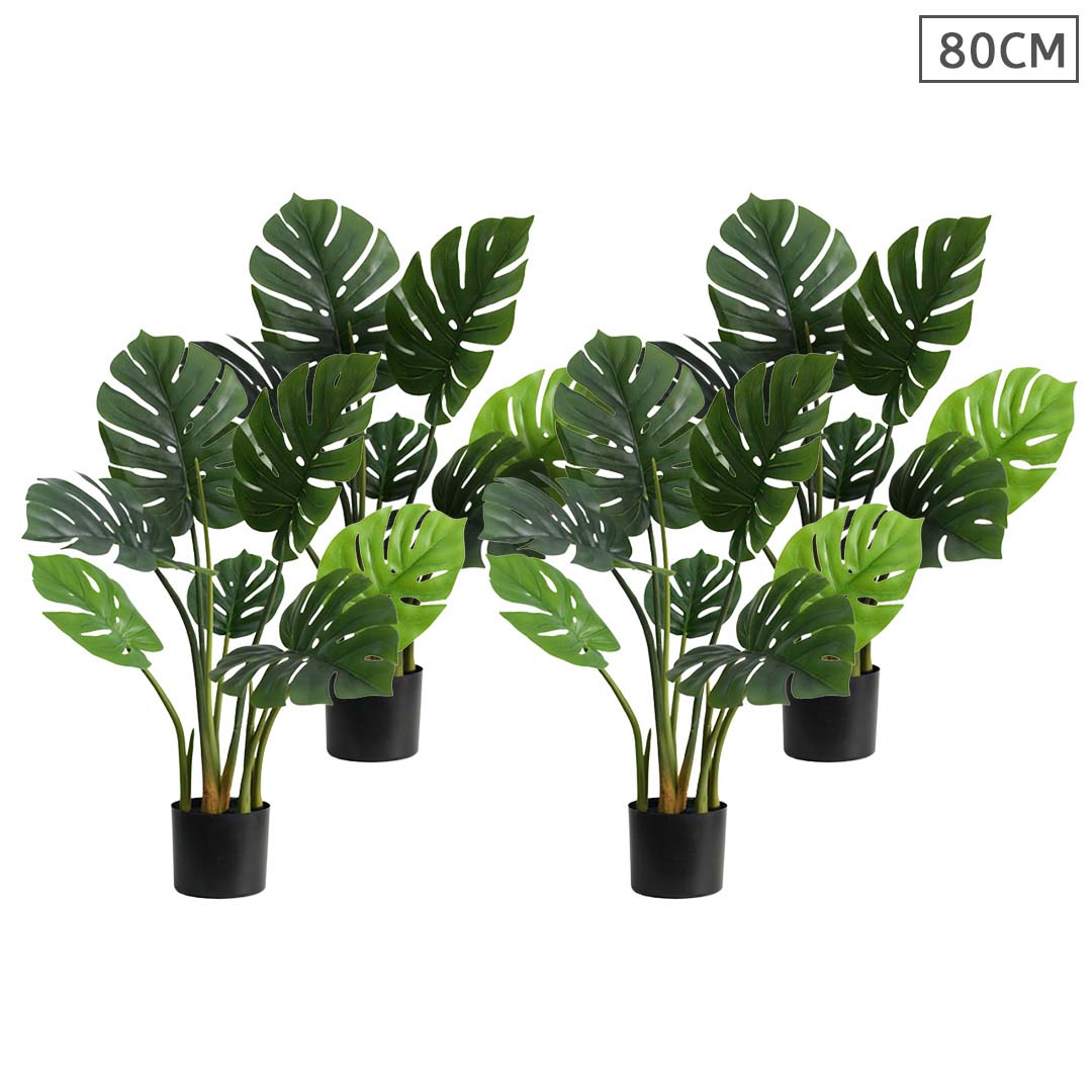 SOGA 4X 80cm Artificial Indoor Potted Turtle Back Fake Decoration Tree Flower Pot Plant $ 337.90