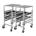 SOGA 2X Gastronorm Trolley 7 Tier Stainless Steel Bakery Trolley Suits 60*40cm Tray with Working Surface $ 754.50
