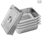 SOGA 4X Gastronorm GN Pan Full Size 1/2 GN Pan 10cm Deep Stainless Steel Tray With Lid $ 161.50