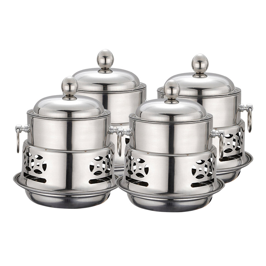SOGA 4X Stainless Steel Mini Asian Buffet Hot Pot Single Person Shabu Alcohol Stove Burner with Lid $ 211.50