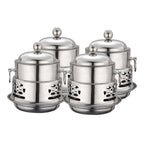 SOGA 4X Stainless Steel Mini Asian Buffet Hot Pot Single Person Shabu Alcohol Stove Burner with Lid $ 211.50